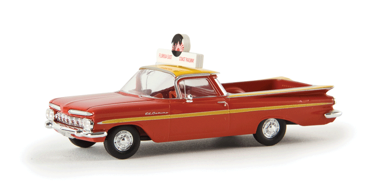 1959 Chevrolet El Camino - Assembled -- Florida East Coast (red w/Roof Sign)-1