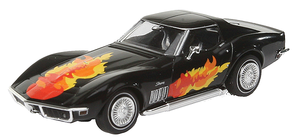 1969 Chevrolet Corvette C3 - Assembled -- Black w/Flames