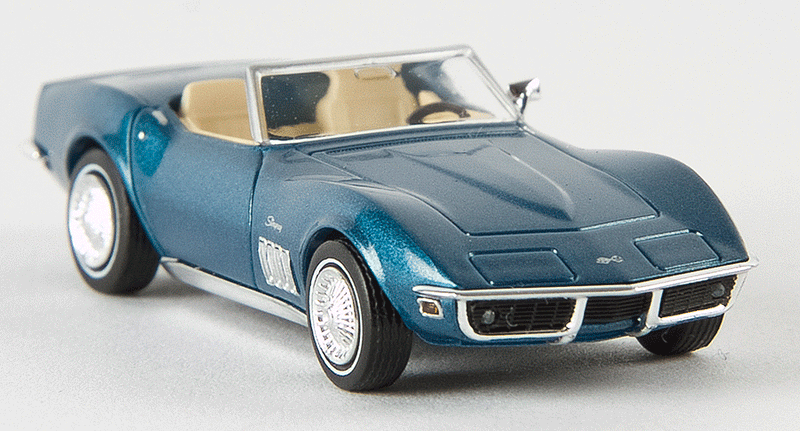 1967-1973 Chevrolet Corvette C3 Convertible - Assembled -- Top Down (metallic blue)