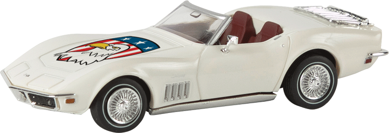 1967-1973 Chevrolet Corvette C3 Convertible - Assembled -- American Eagle, Top Down (white, red, blue)-1