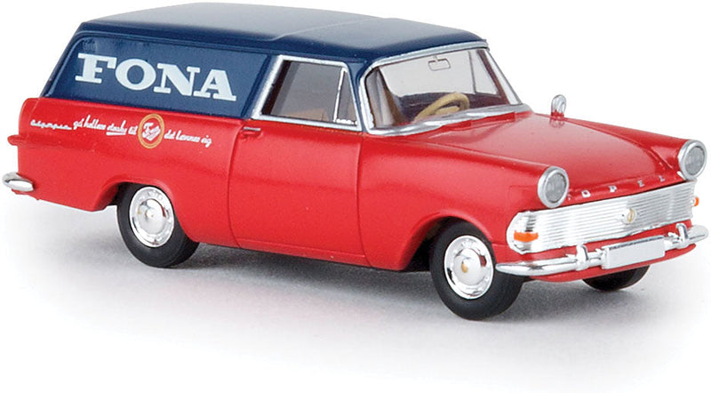1960-1963 Opel Rekord PII Kasten Cargo Station Wagon - Assembled -- Fona (red, blue, white, German Lettering)