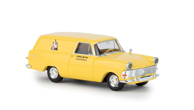 1960-1963 Opel Rekord PII Kasten Cargo Station Wagon - Assembled -- GM Suisse (yellow, black, German Lettering)