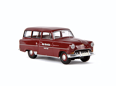 Automobile 1953-1954 Opel Olympia CarAVan Station Wagon - Assembled -- Max Marotzke (maroon, German Lettering)