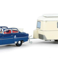 1953-1954 Opel Olympia Rekord Convertible with Eriba Camper Trailer - Assemble -- Various Colors