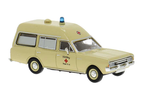 Opel Rekord C KTW Ambulance - Assembled -- DRK Nurnberg (beige, German Lettering)