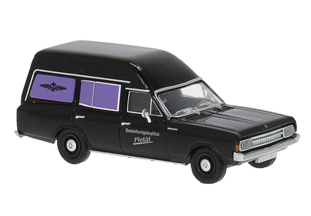Opel Rekord C KTW Ambulance - Assembled -- Pietat Hearse (black, German Lettering)