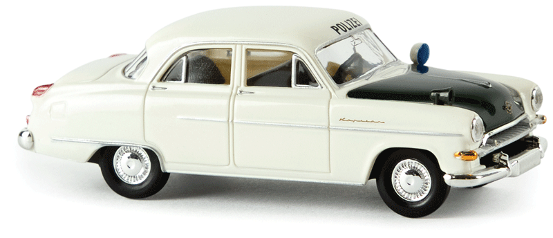 1954 Opel Kapitan Sedan - Assembled -- Police (white, black, German Lettering)-1