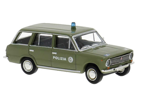 1960s Fiat Familiare Station Wagon - Assembled -- Police (green, Italian Lettering)
