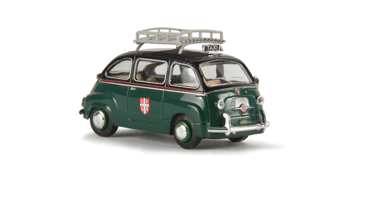 1956 Fiat Multipla Mini Van - Assembled -- Lugano Taxi (green, Italian Lettering)