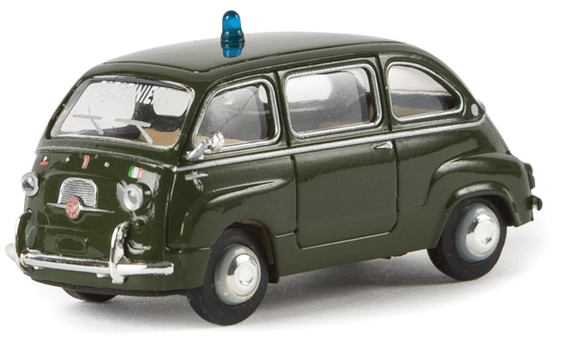 1956 Fiat Multipla Mini Van - Assembled -- Italian Police (green, Italian Lettering)-1