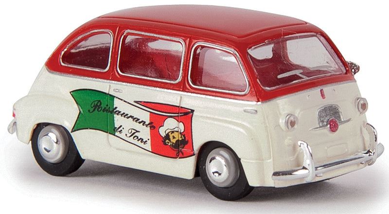 1956 Fiat Multipla Mini Van - Assembled -- Ristorante di Toni (white, red, green, Italian Lettering)