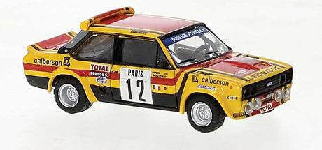 1975 Fiat 131 Abarth - Assembled -- Michele Mouton #12, Siebte in Monte Carlo, 1980 (yellow, black, red, Italian