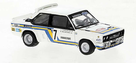 1975 Fiat 131 Abarth - Assembled -- Bjorn Waldegard #7, Dritter in Monte Carlo, 1980 (white, blue, yellow, Itali