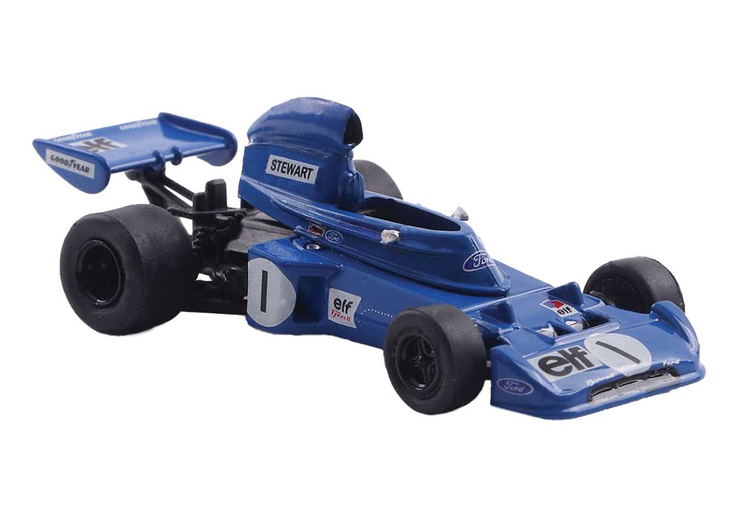 1970s Tyrrell 005 Race Car - Assembled -- #1 Jackie Stewart im GP Osterreich '72 (blue, white, German Lettering)
