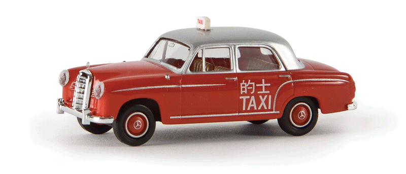 1953 Mercedes-Benz 180 Ponton Sedan - Assembled -- Hong Kong Taxi (red, silver)