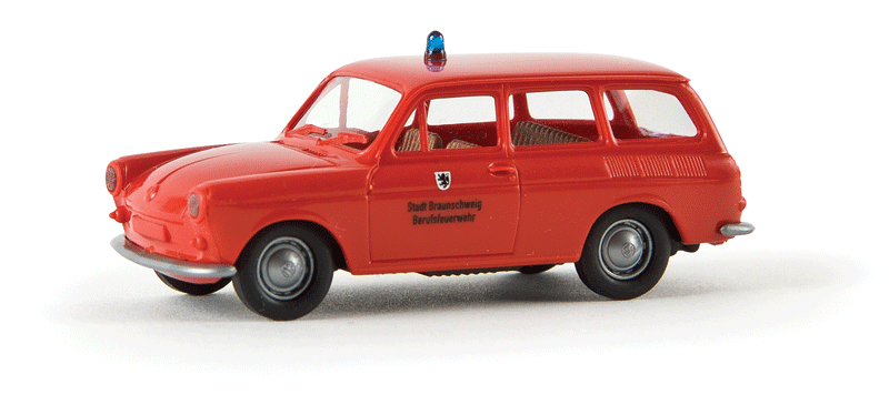 Emergency Automobile 1961-1969 Volkswagen 1500 Variant Station Wagon - Assembl -- BF Braunschweig Fire Department (red, German Lettering)