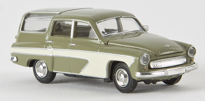 1957-1966 Wartburg 311 Camper Station Wagon - Assembled -- Olive, White-1