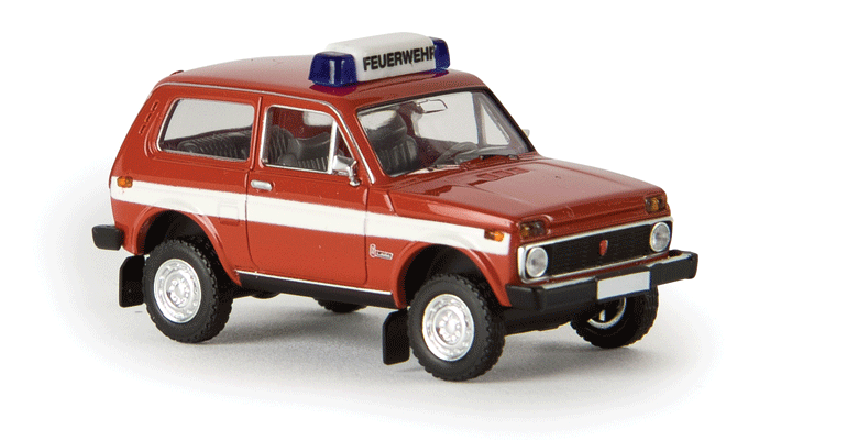 1976 Lada Niva Station Wagon - Assembled -- Fire Department (red, white, German Lettering)