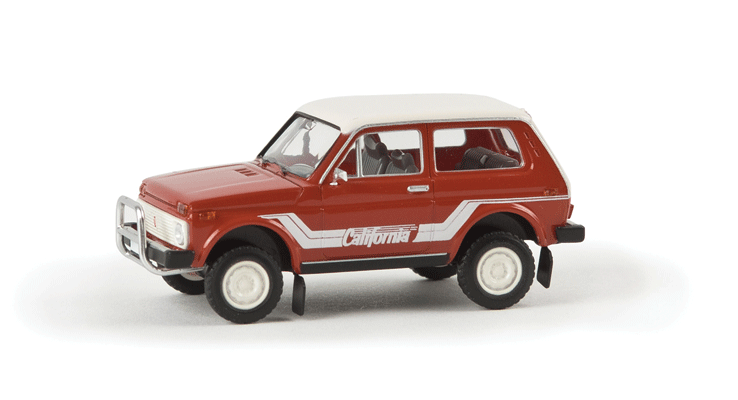 1976 Lada Niva Station Wagon - Assembled -- California (red, white)