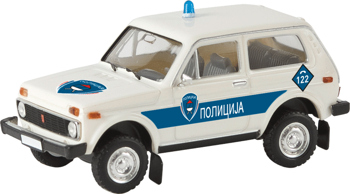 1976 Lada Niva Station Wagon - Assembled -- Police (blue, white, French Lettering)