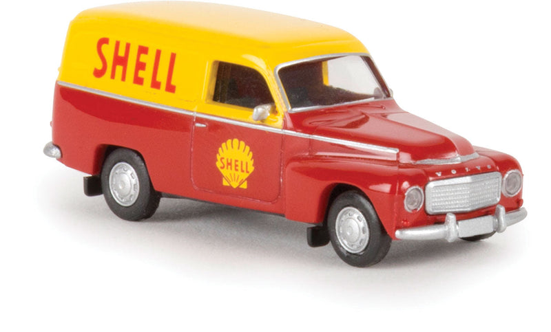 1954-69 Volvo Duett Delivery (No Side Windows) Station Wagon - Assembled -- Shell (yellow, red, Norwegian Lettering)
