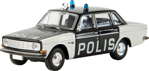1966-73 Volvo Series 144 Sedan - Assembled -- Police (white, black, Norwegian Lettering)