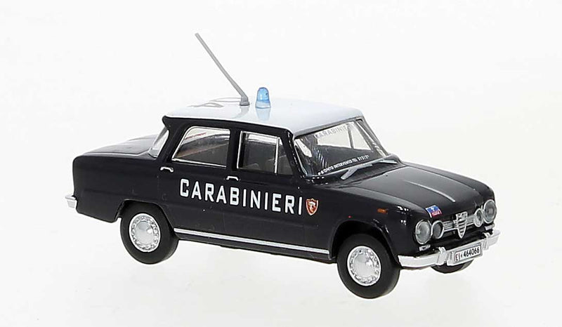 1962 Alfa Romeo Giulia 1600 - Assembled -- Carabineri Police (black, white, Italian Lettering)