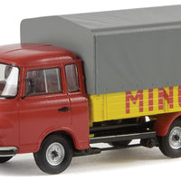 1961-1991 Barkas B 1000 Low-Sided Delivery Truck w/Tarp Cover - Assembled -- Minol (yellow, red, German Lettering)