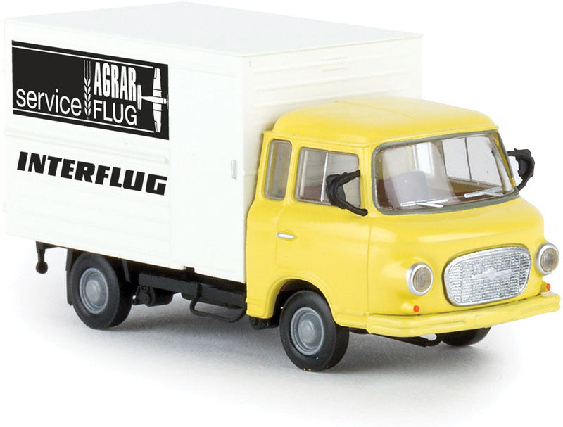 1961-1991 Barkas B 1000 Box Van Delivery Truck - Assembled -- Interflug Agraservice (yellow, white, black, German Lettering)