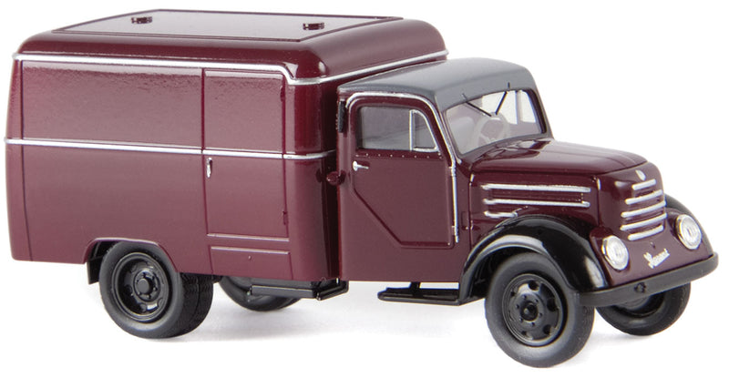 1950s Robur Garant Rounded Box-Body Delivery Truck - Assembled -- Red, Black