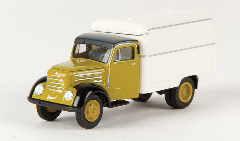 1950s Robur Garant Rounded Box-Body Delivery Truck - Assembled -- Green-Brown, Black, White
