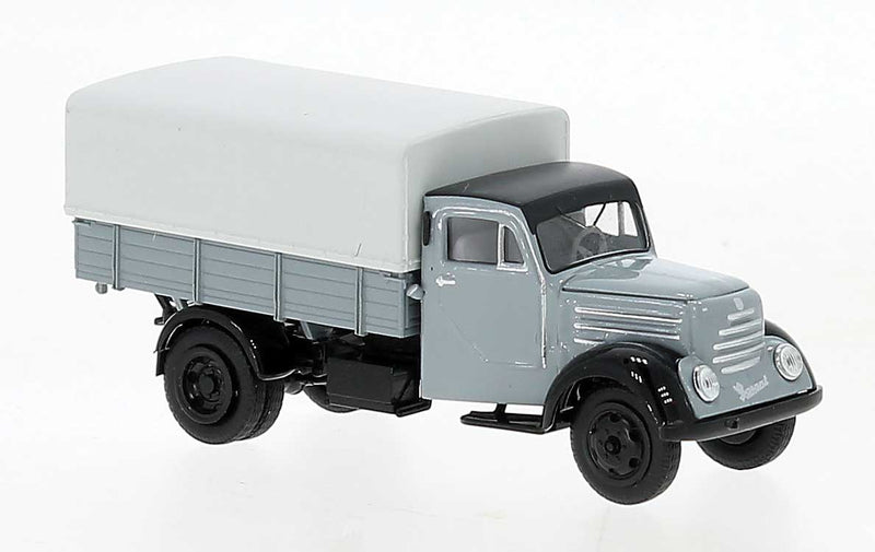 1950s Robur Garant Low-Side Delivery Truck w/Tarp Cover - Assembled -- Gray, Black