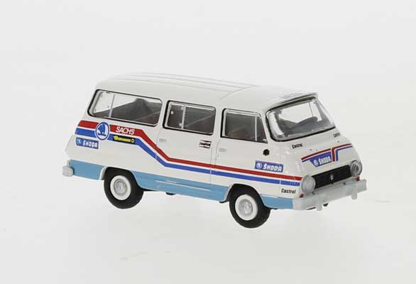1969 Skoda 1203 Passenger Van - Assembled -- Skoda Rallye Team (white, blue, red, German Lettering)