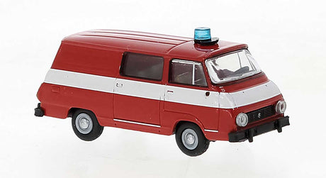 1969 Skoda 1203 Passenger Van - Assembled -- Fire Department (red, white, German Lettering)