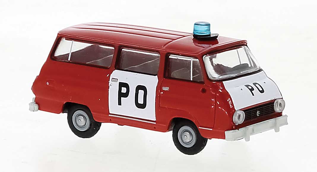 1969 Skoda 1203 Passenger Van - Assembled -- PO (red, white, German Lettering)