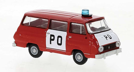 1969 Skoda 1203 Passenger Van - Assembled -- PO (red, white, German Lettering)