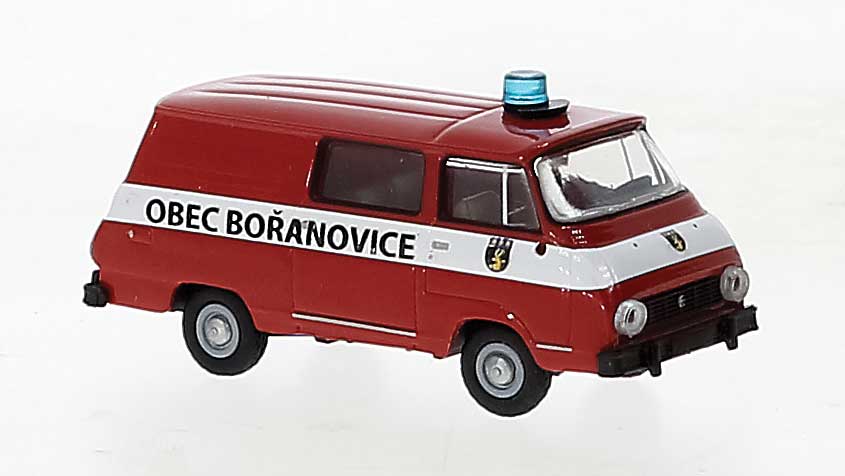 1969 Skoda 1203 Half-Passenger Van - Assembled -- Hasici Fire Department (red, white, Czech Lettering)