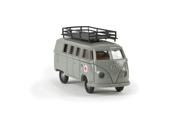 1950-1954 Volkswagen T1a Kombi Passenger Van - Assembled -- DRK (gray, white, red, German Lettering)-1
