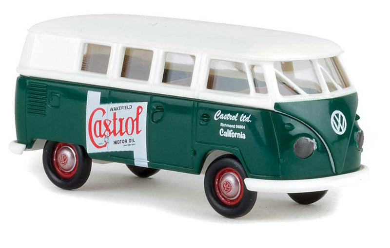 1960-1963 Volkswagen Kombi T1b Passenger Van - Assembled -- Castrol (green, white, red, German Lettering)