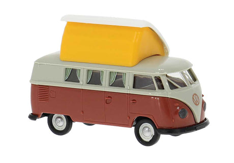1960 Volkswagen T1b Passenger Van Camper - Assembled -- Gray, Red
