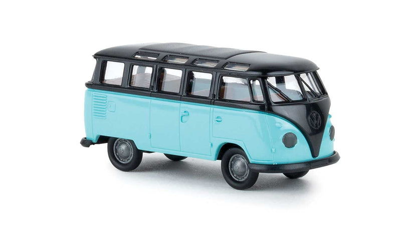 1960-1963 Volkswagen Samba T1b Passenger Van - Assembled -- Black, Light Turquoise
