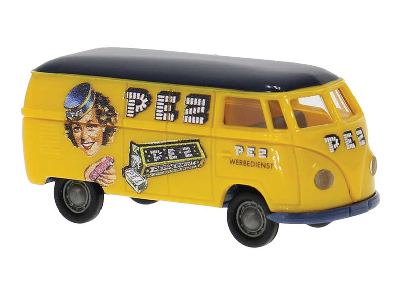 1950-1954 Volkswagen T1a Kasten Cargo Van - Assembled -- Pez (yellow, black, German Lettering)