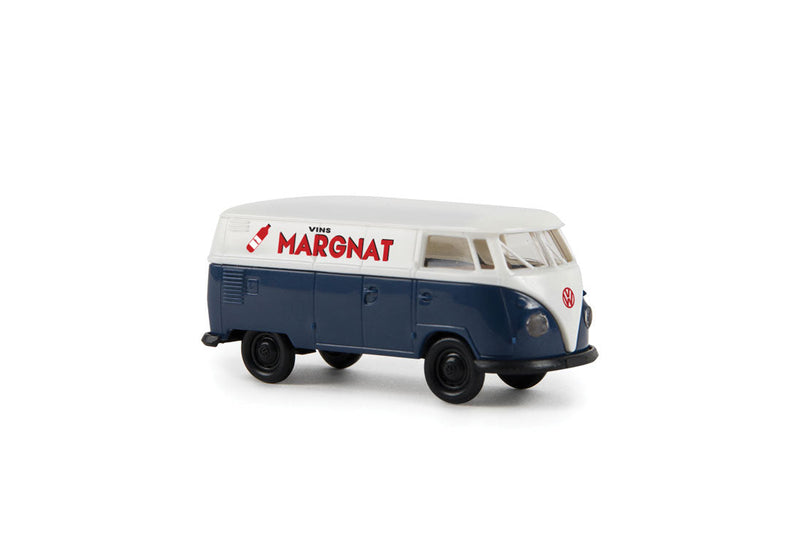 1960-63 Volkswagen T1b Cargo Van w/Rear Windows - Assembled -- Vins Margnat (blue, white, red, French Lettering)