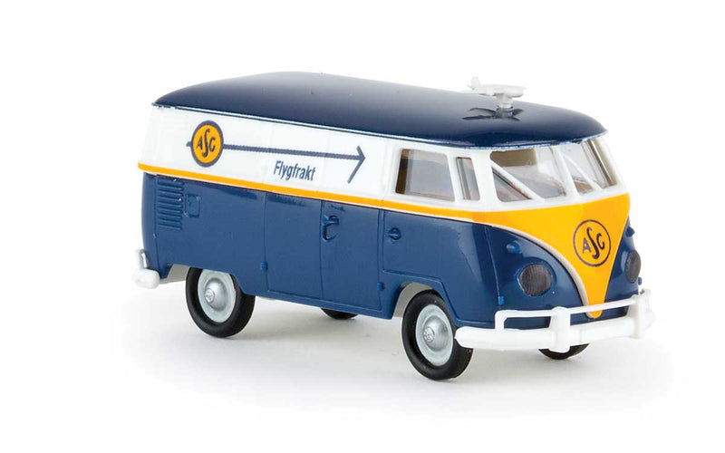 1960-1963 Volkswagen T1b Cargo Van with Rear Windows - Assembled -- ASG (blue, white, yellow, German Lettering)