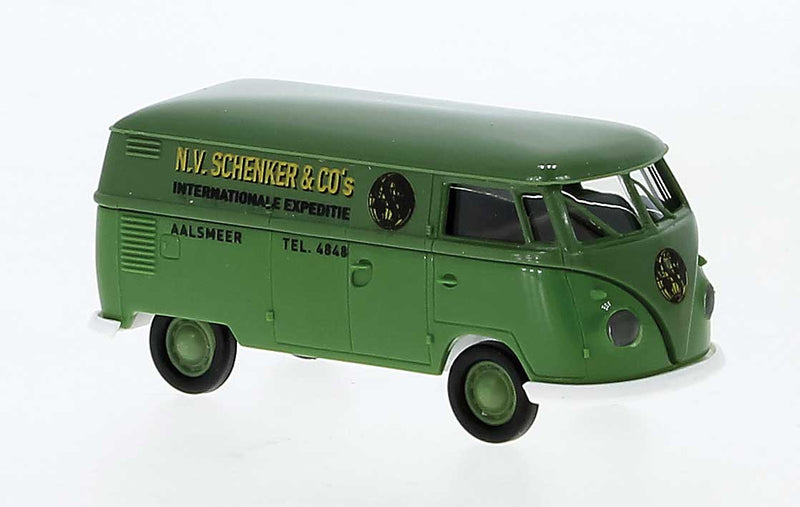 1960-1963 Volkswagen T1b Cargo Van with Rear Windows - Assembled -- Schenker Aalsmeer (1960, green, yellow, German Lettering)