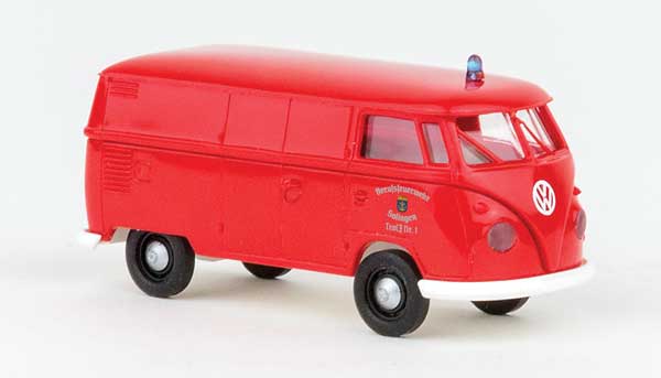 1960-1963 Volkswagen T1b Cargo Van with Rear Windows - Assembled -- Solingen, Germany, Fire Department (red, white, German Lettering)