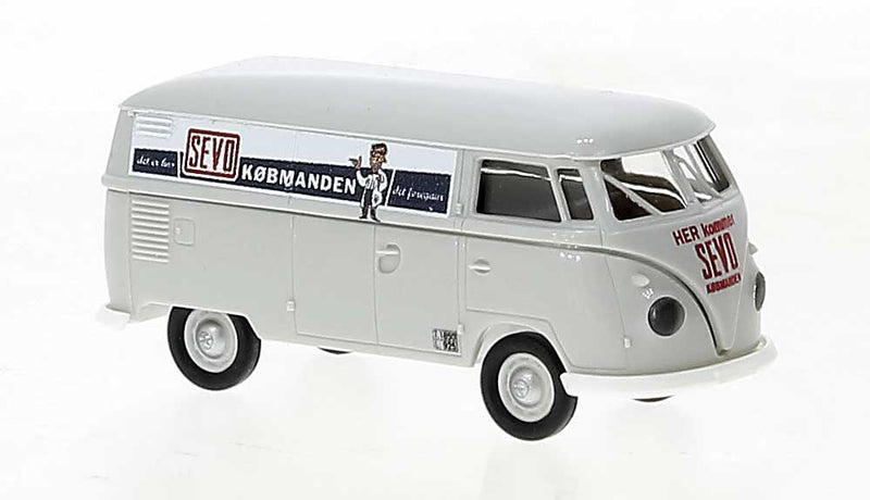 1960-1963 Volkswagen T1b Kasten Cargo Van - Assembled -- SEVO-Kobmanden (gray, black, white, red, German Lettering)