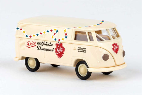 1960-1963 Volkswagen T1b Kasten Cargo Van - Assembled -- Nolke Dauerwurst (ivory, red, German Lettering)