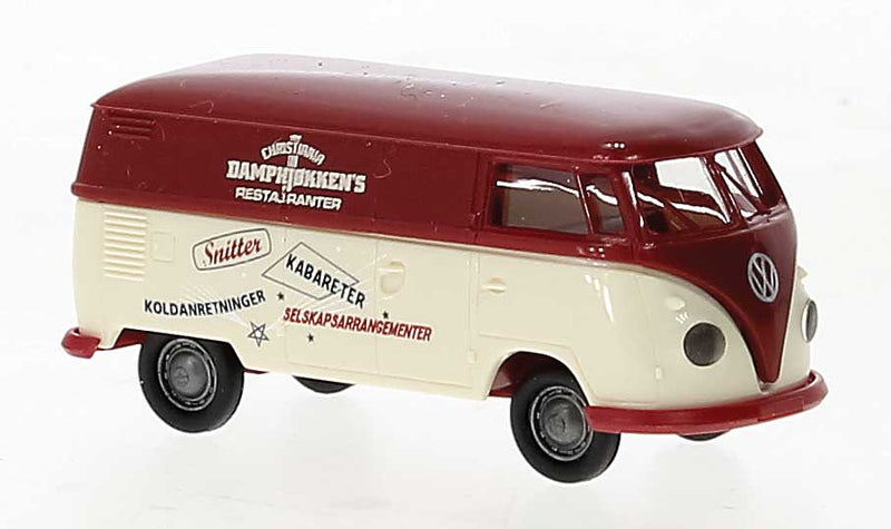 1960-1963 Volkswagen T1b Kasten Cargo Van - Assembled -- Christiania (red, ivory, Swedish Lettering)