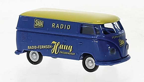 1960-1963 Volkswagen T1b Kasten Cargo Van - Assembled -- Saba-Radio (blue, yellow, French Lettering)
